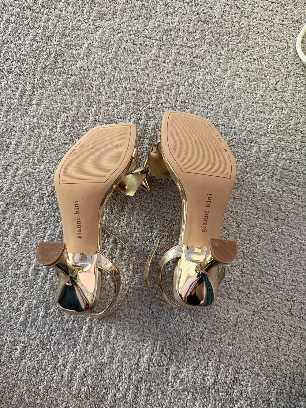 Gianni Bini Metallic Rose Gold Bow Slingback Heels - Picture 3 of 7